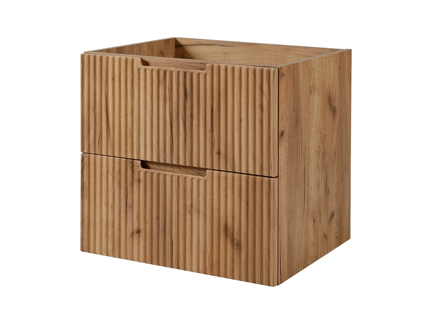 Meuble de salle de bain VENA avec façade rainurée 46 x 60 x 57 chêne doré