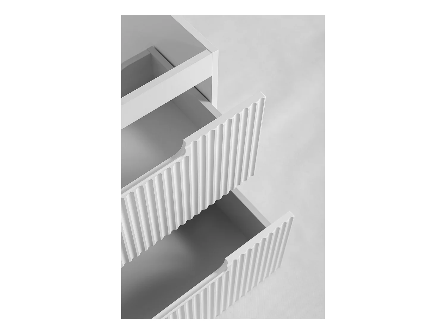 VENA Badezimmerschrank mit gefräster Front unter Waschbecken 46 x 80 x 57 Weiß