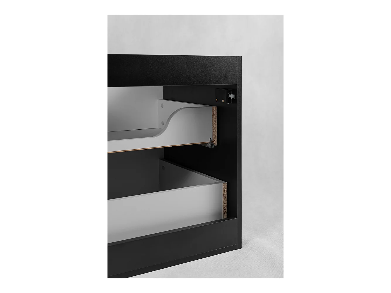 Mueble de baño VENA con frente estriado para lavabo 46 x 60 x 57 negro