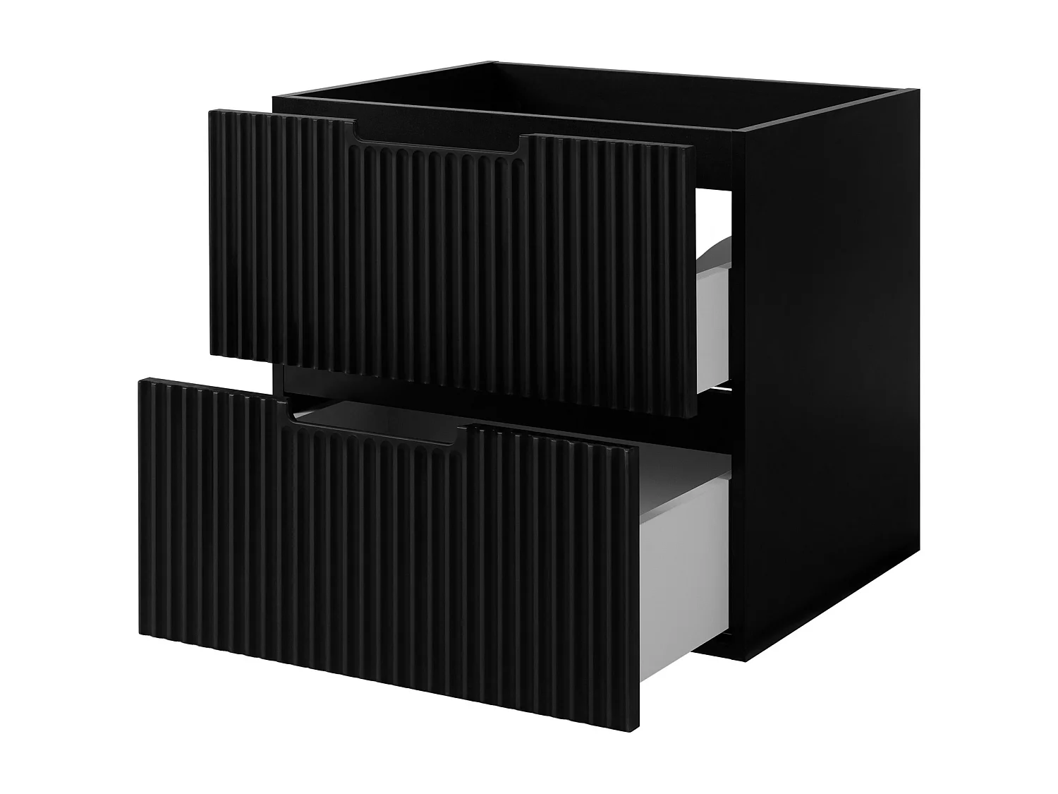 Meuble de salle de bain VENA avec façade rainurée 46 x 60 x 57 noir