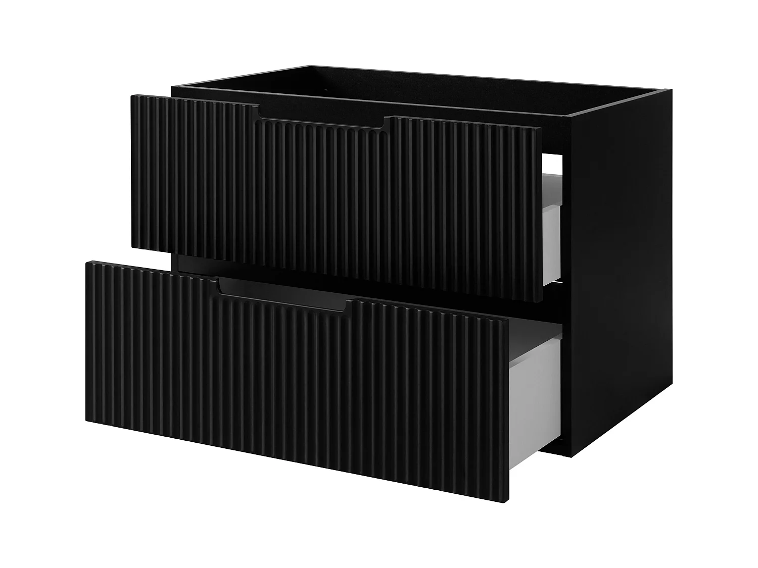 Mueble de baño VENA con frente estriado para lavabo 46 x 80 x 57 negro