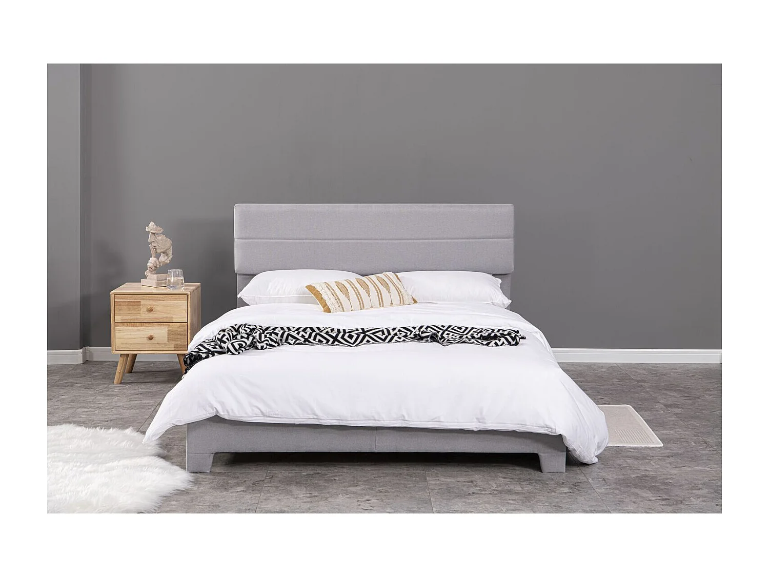 Lit design 160x200 gris LINCOLN