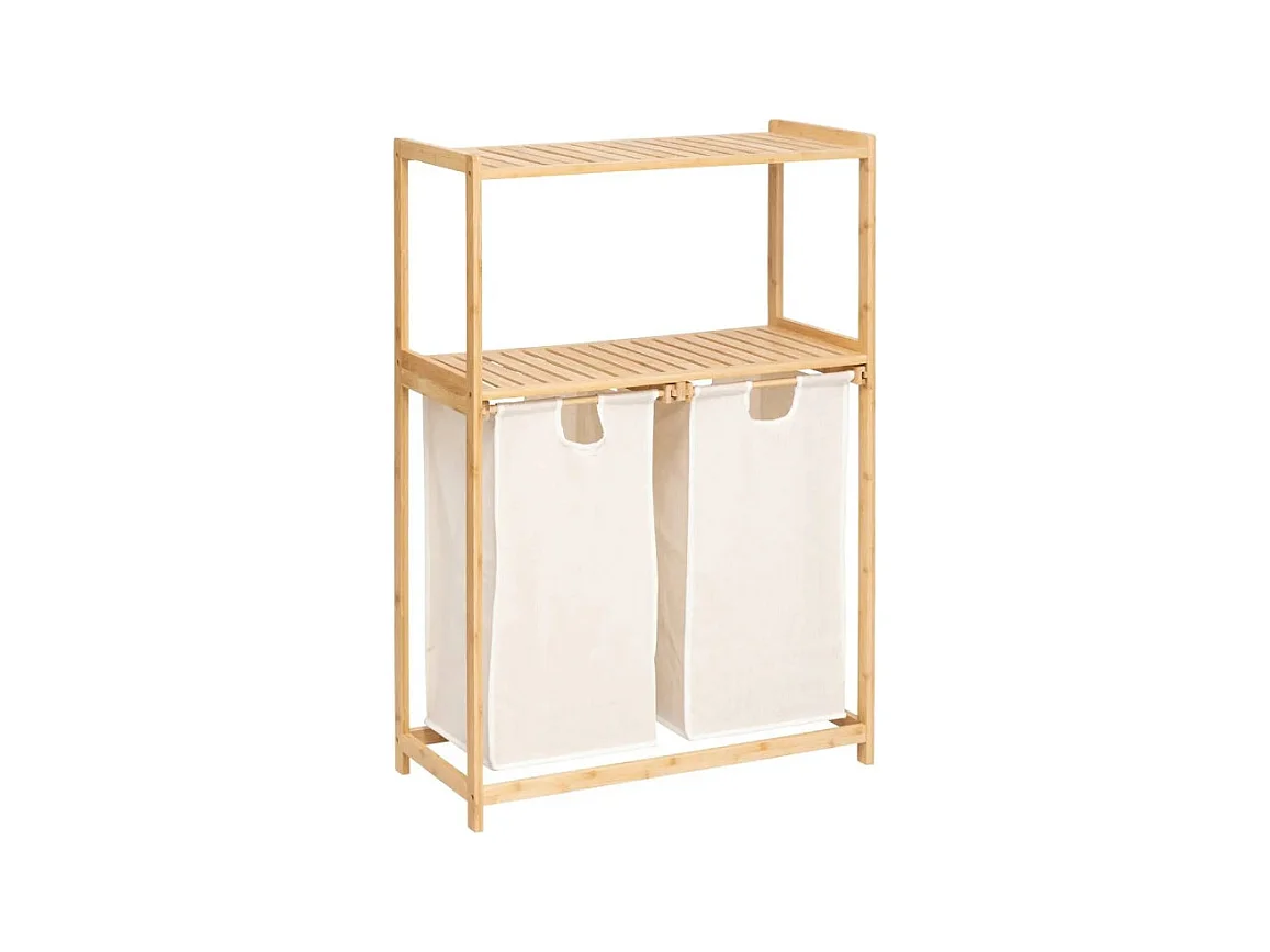 Meuble de Rangement 2 Paniers à Linge "Tidy" 109cm Naturel