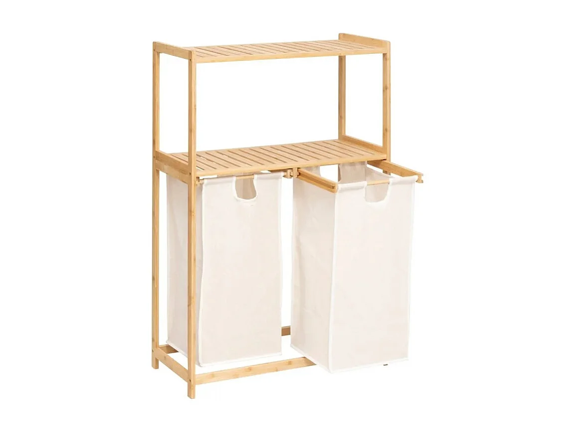 Meuble de Rangement 2 Paniers à Linge "Tidy" 109cm Naturel