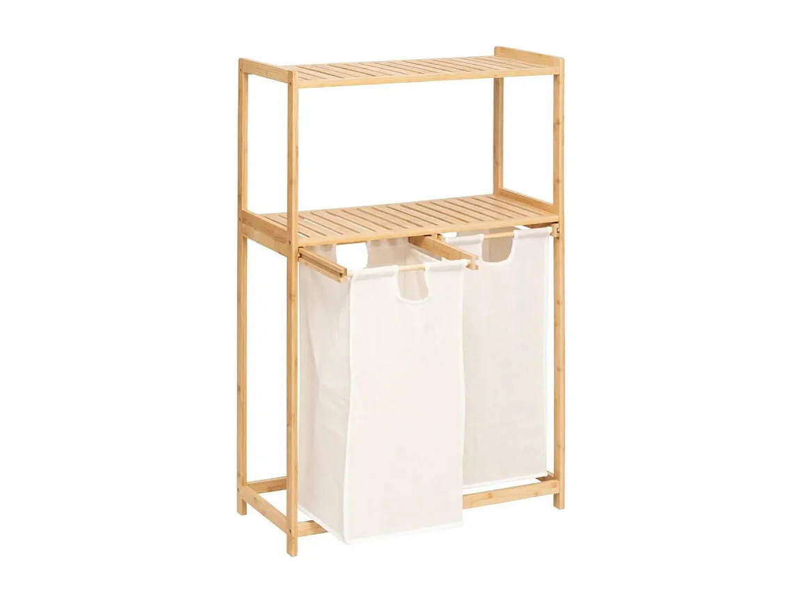 Meuble de Rangement 2 Paniers à Linge "Tidy" 109cm Naturel