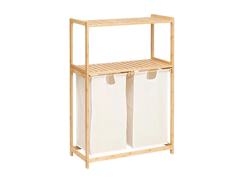 Meuble de Rangement 2 Paniers à Linge "Tidy" 109cm Naturel