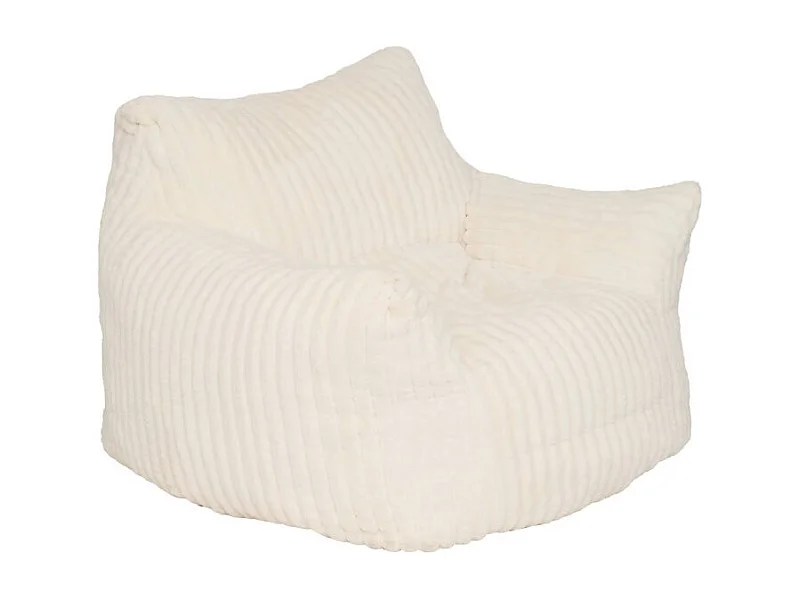 Fauteuil XL velours côtelé blanc Muzi Atmosphera