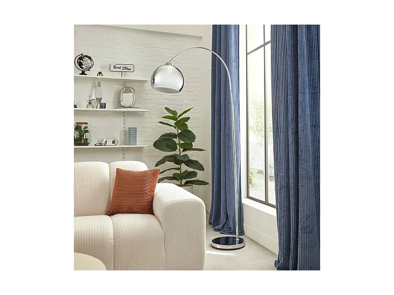 Lampadaire Arc en Métal "Floris" 177cm Argent