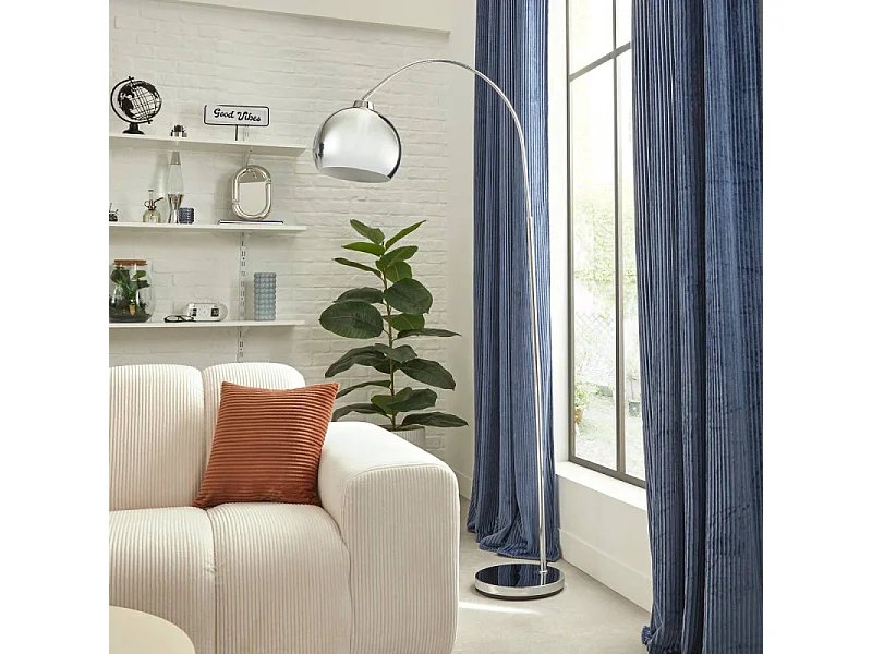 Lampadaire Arc en Métal "Floris" 177cm Argent