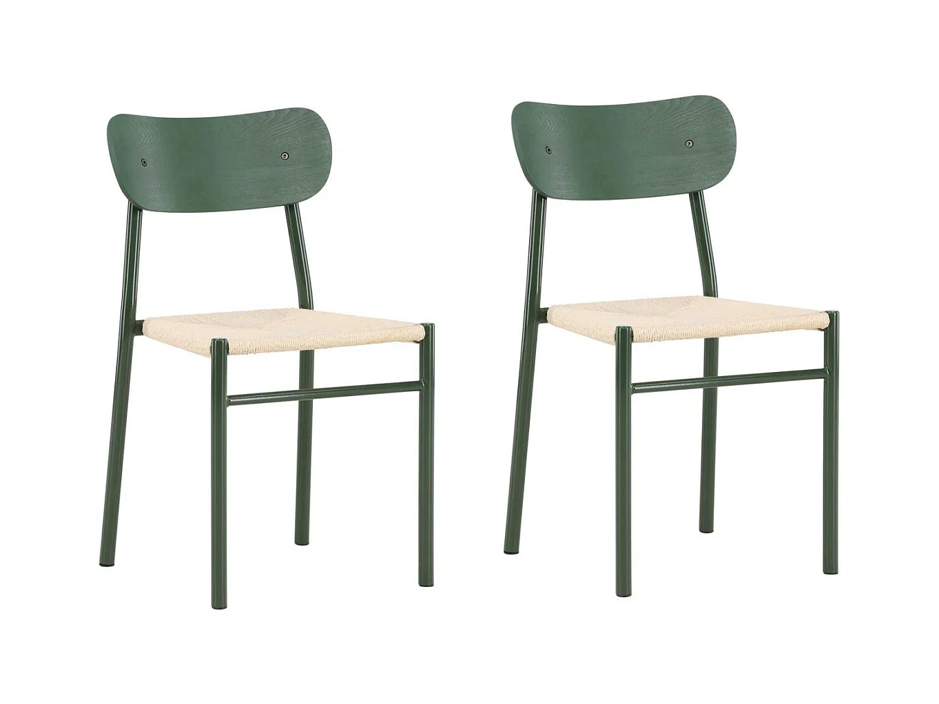 Chaise en métal et corde synthétique Polly (Lot de 2)