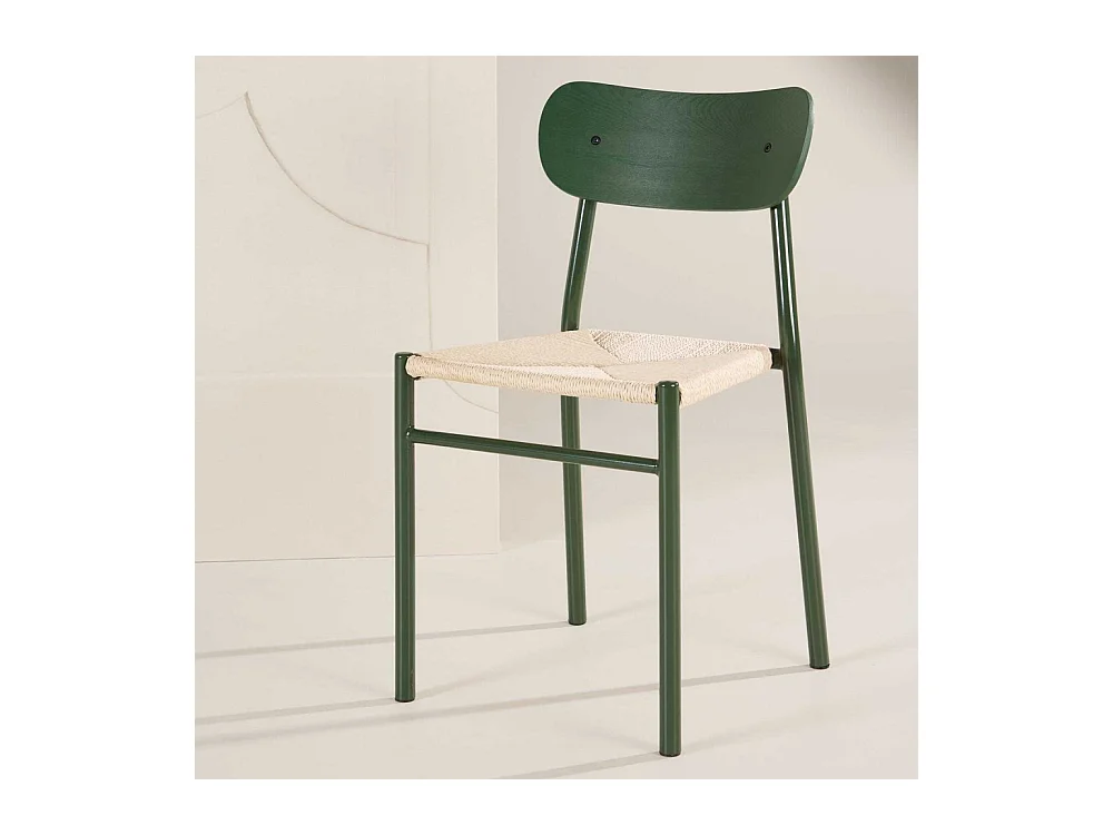 Chaise en métal et corde synthétique Polly (Lot de 2)