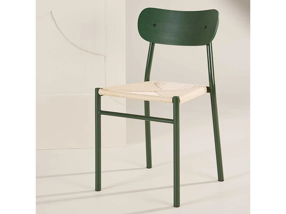 Chaise en métal et corde synthétique Polly (Lot de 2)