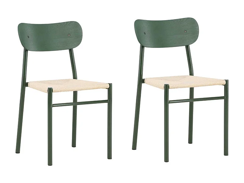 Chaise en métal et corde synthétique Polly (Lot de 2)