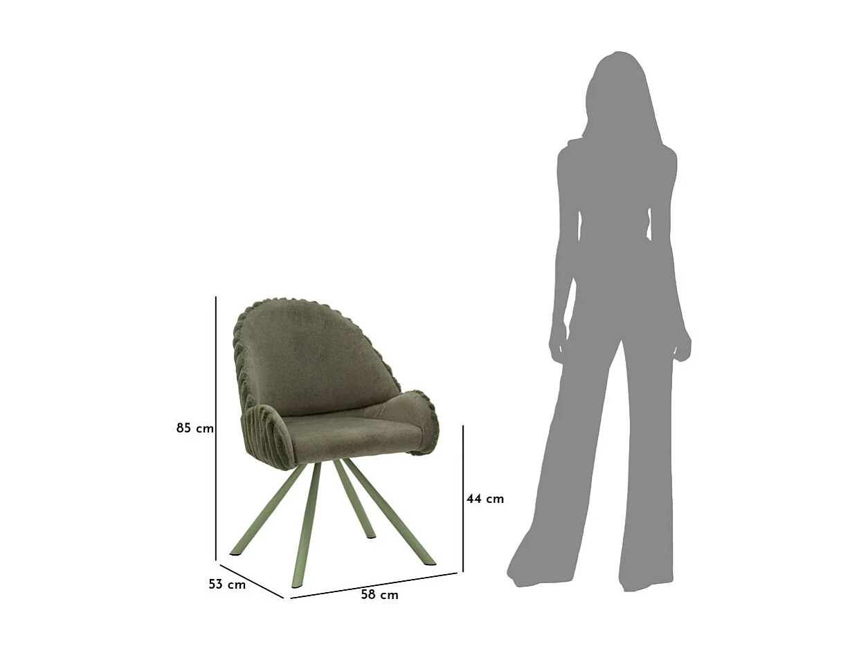 Fauteuil en tissu côtelé Sedia (Lot de 2)