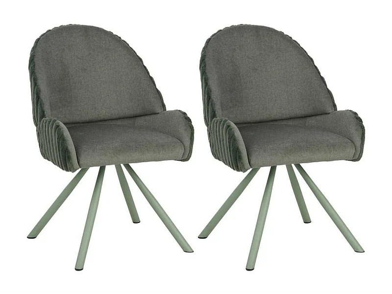 Fauteuil en tissu côtelé Sedia (Lot de 2)