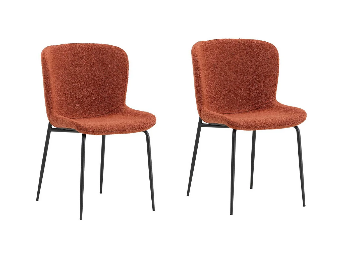 Chaise en métal et tissu bouclette Modesto (Lot de 2)