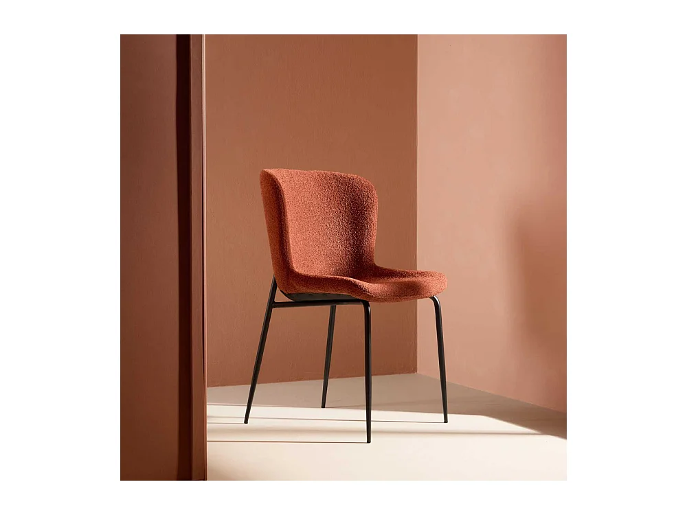 Chaise en métal et tissu bouclette Modesto (Lot de 2)