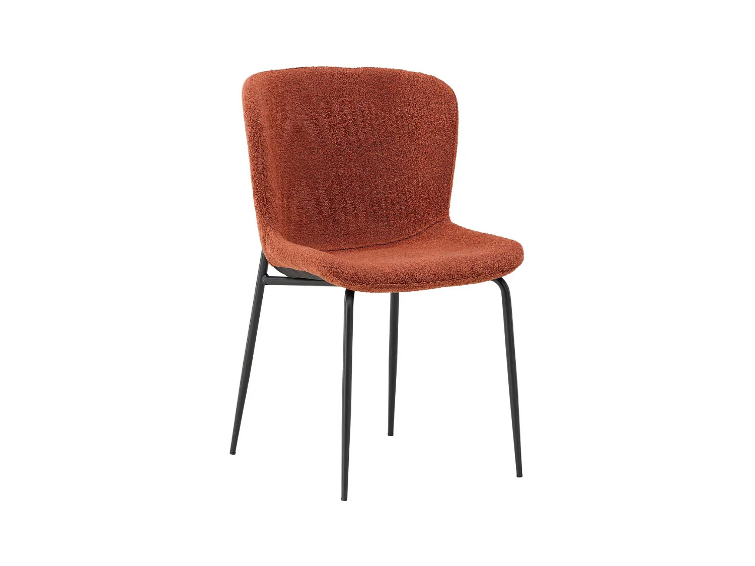 Chaise en métal et tissu bouclette Modesto (Lot de 2)