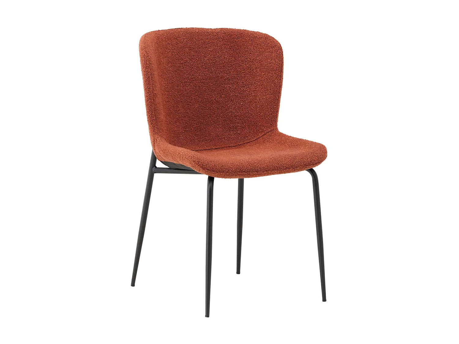 Chaise en métal et tissu bouclette Modesto (Lot de 2)