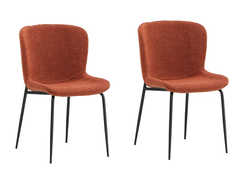 Chaise en métal et tissu bouclette Modesto (Lot de 2)