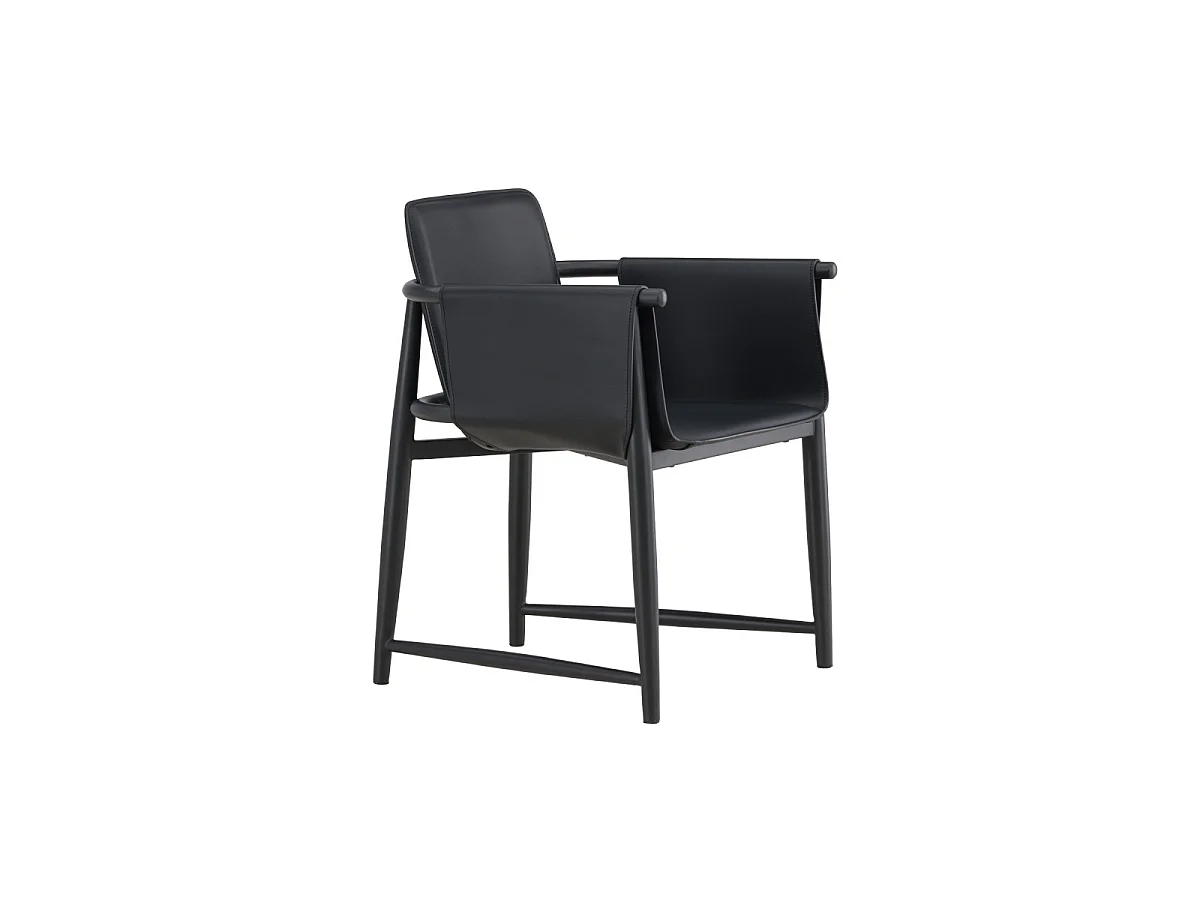 Chaise Style Fauteuil "Bjare" 78cm Noir