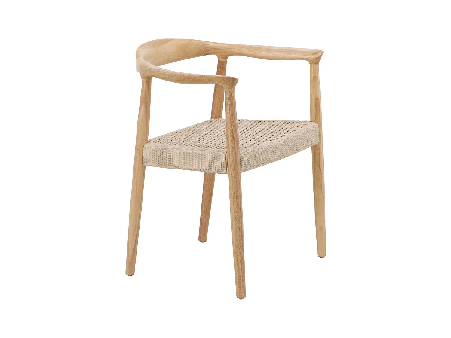 Chaise en hévéa et corde synthétique Lovön (Lot de 2)