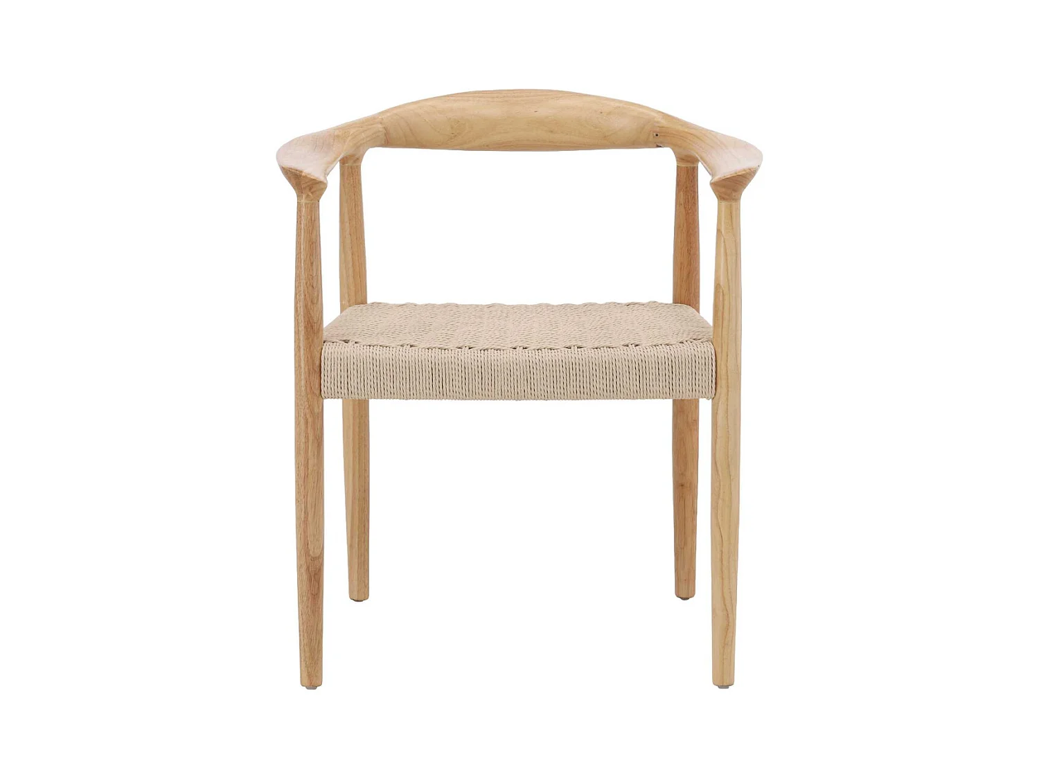 Chaise en hévéa et corde synthétique Lovön (Lot de 2)