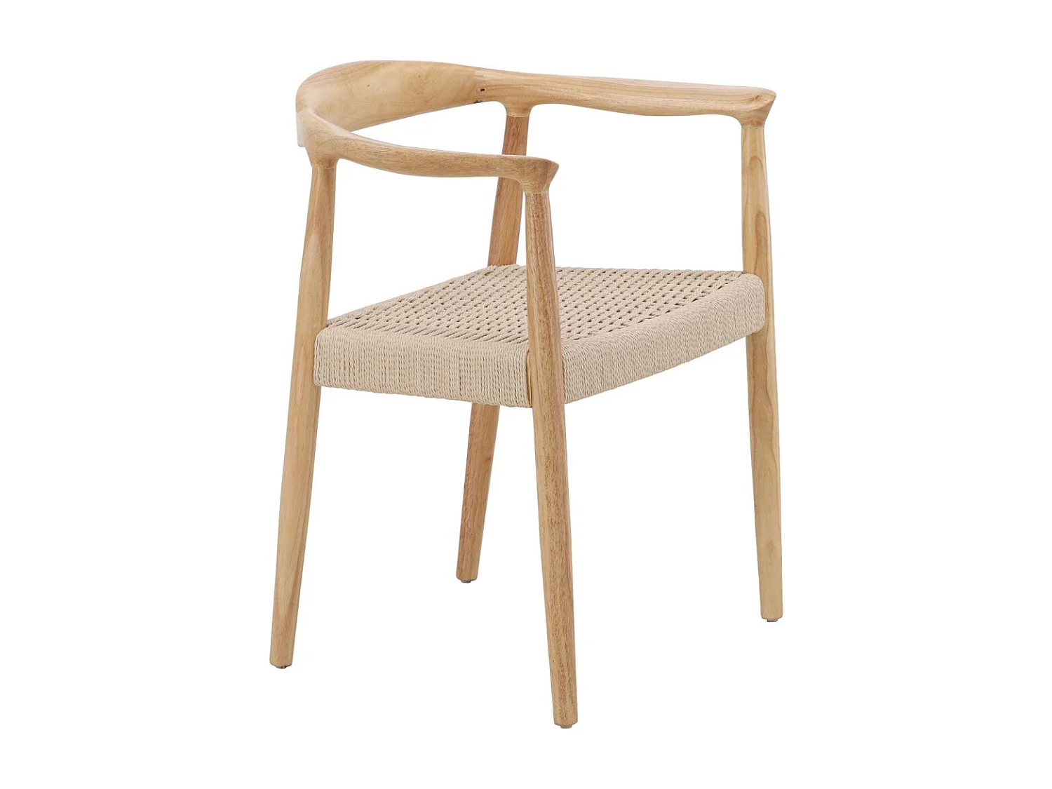 Chaise en hévéa et corde synthétique Lovön (Lot de 2)