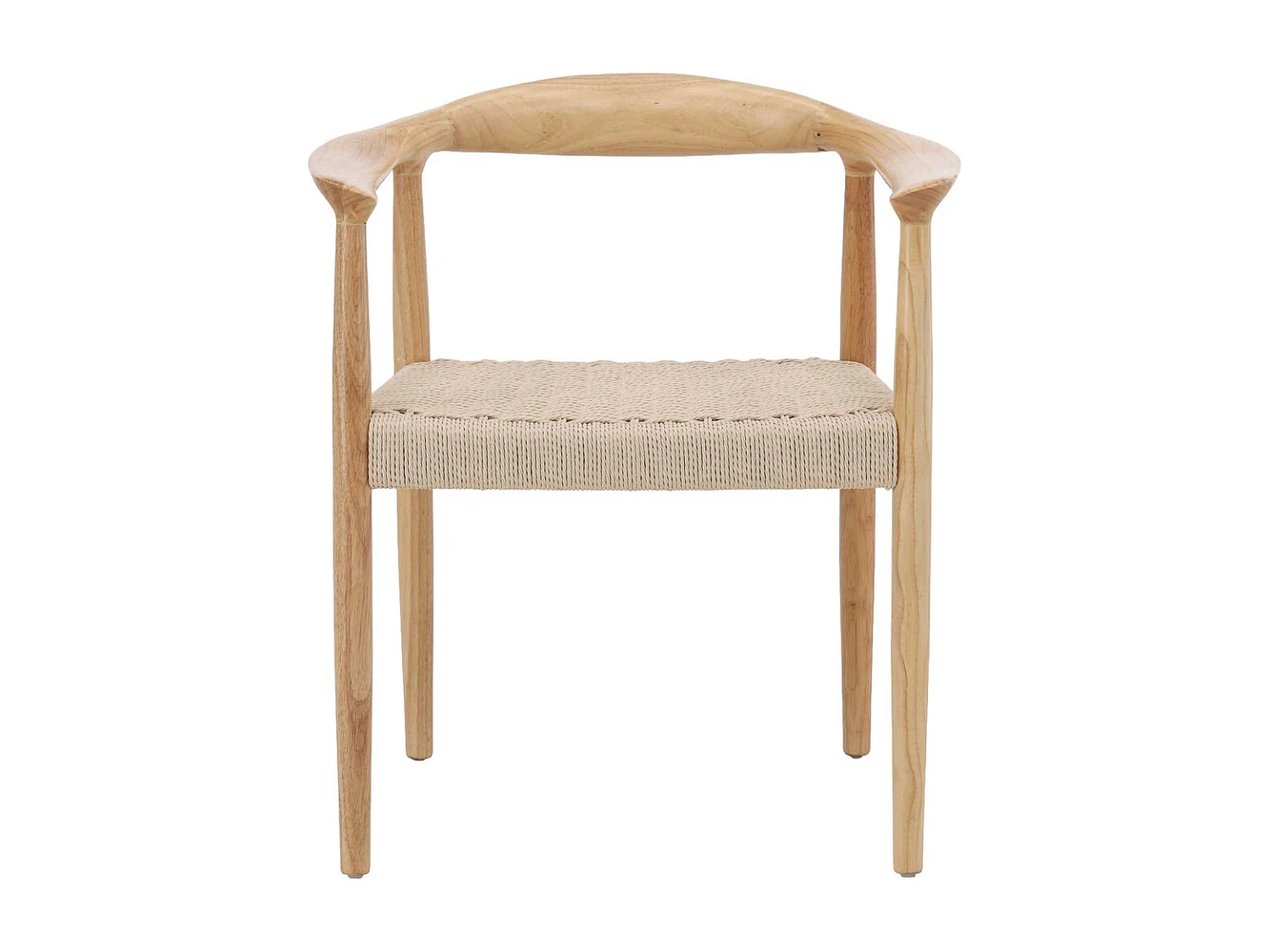 Chaise en hévéa et corde synthétique Lovön (Lot de 2)