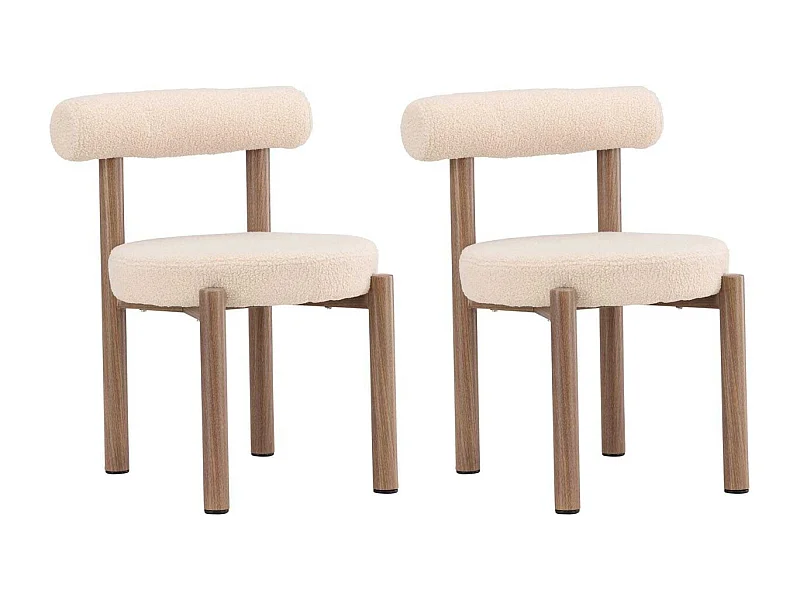 Chaise en tissu bouclette et métal Tillo (Lot de 2)