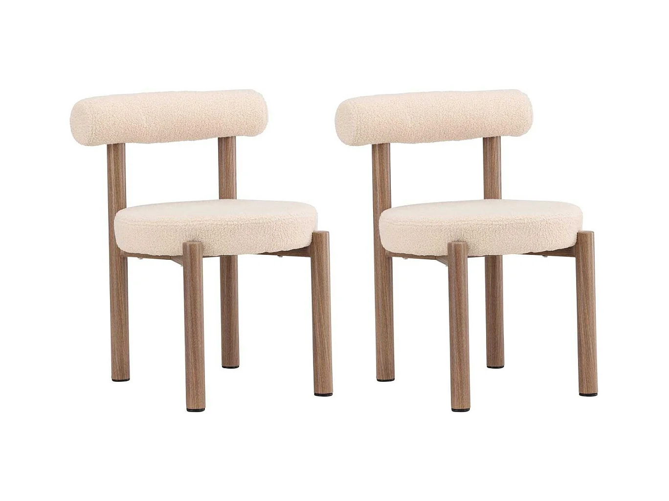 Chaise en tissu bouclette et métal Tillo (Lot de 2)