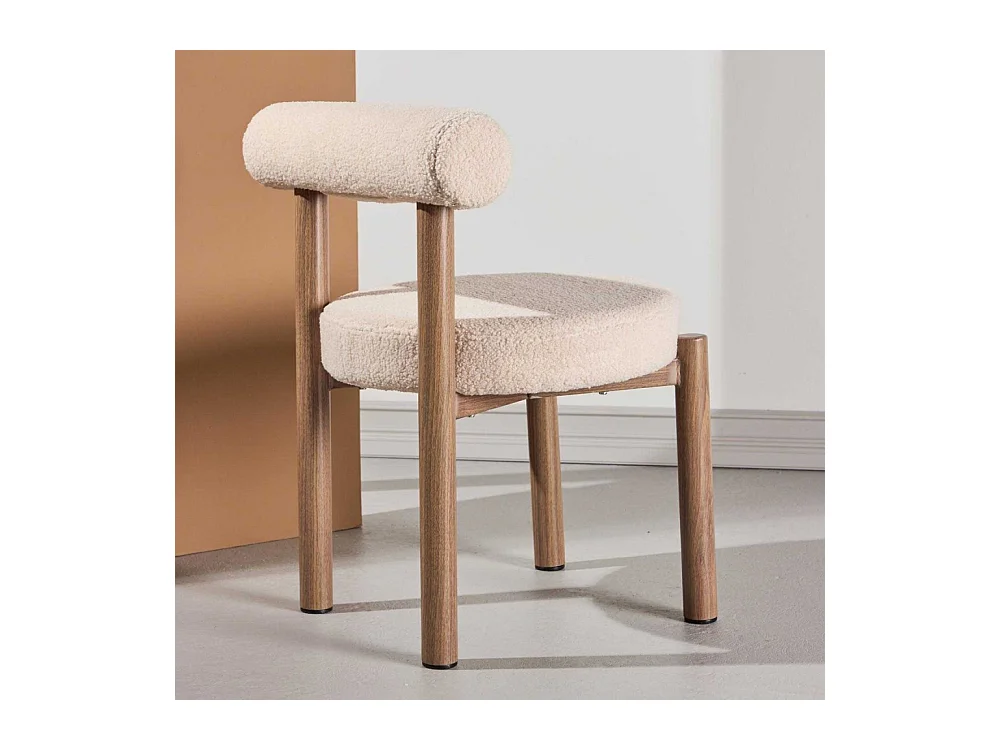 Chaise en tissu bouclette et métal Tillo (Lot de 2)