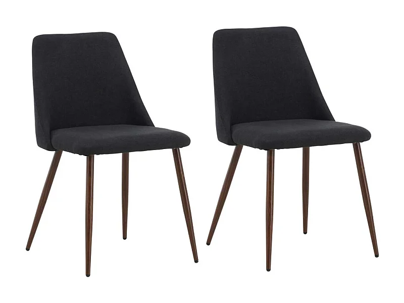 Chaise en métal et tissu Night (Lot de 2)