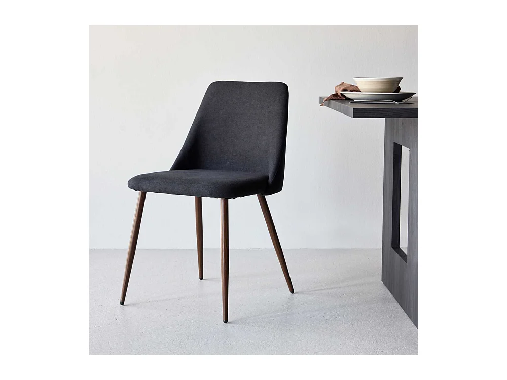 Chaise en métal et tissu Night (Lot de 2)