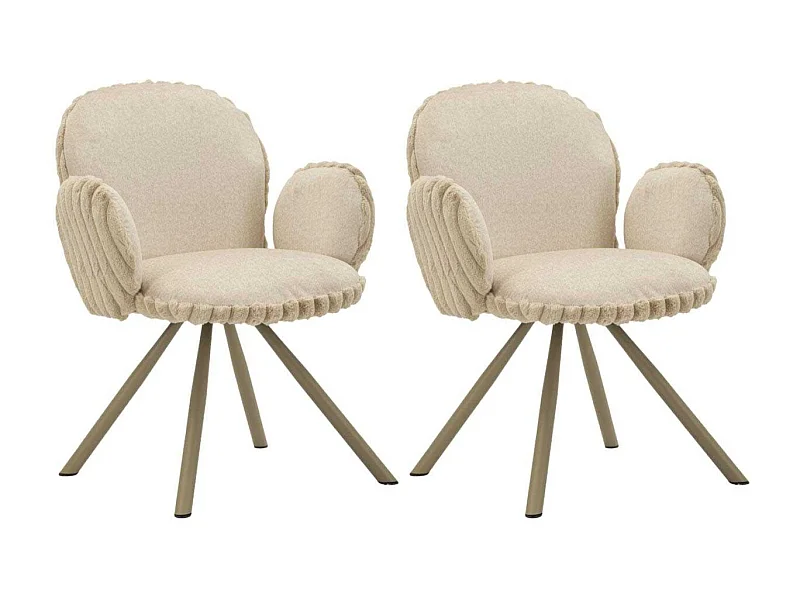 Fauteuil en tissu côtelé Stockholm (Lot de 2)