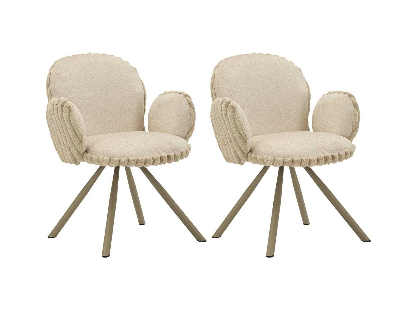 Fauteuil en tissu côtelé Stockholm (Lot de 2)