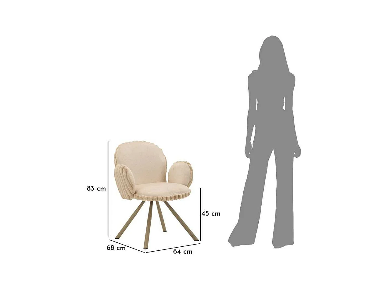 Fauteuil en tissu côtelé Stockholm (Lot de 2)