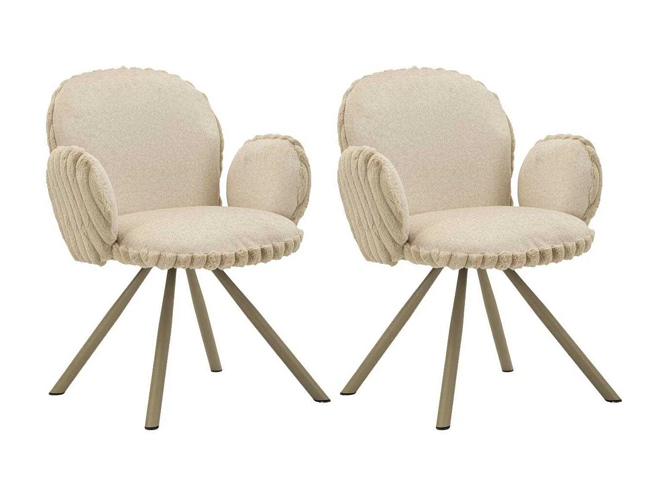 Fauteuil en tissu côtelé Stockholm (Lot de 2)