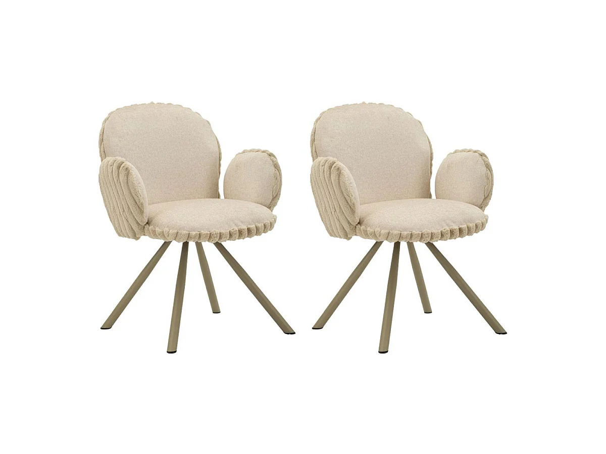 Lot de 2 Chaises Design "Stoccolma" 83cm Crème