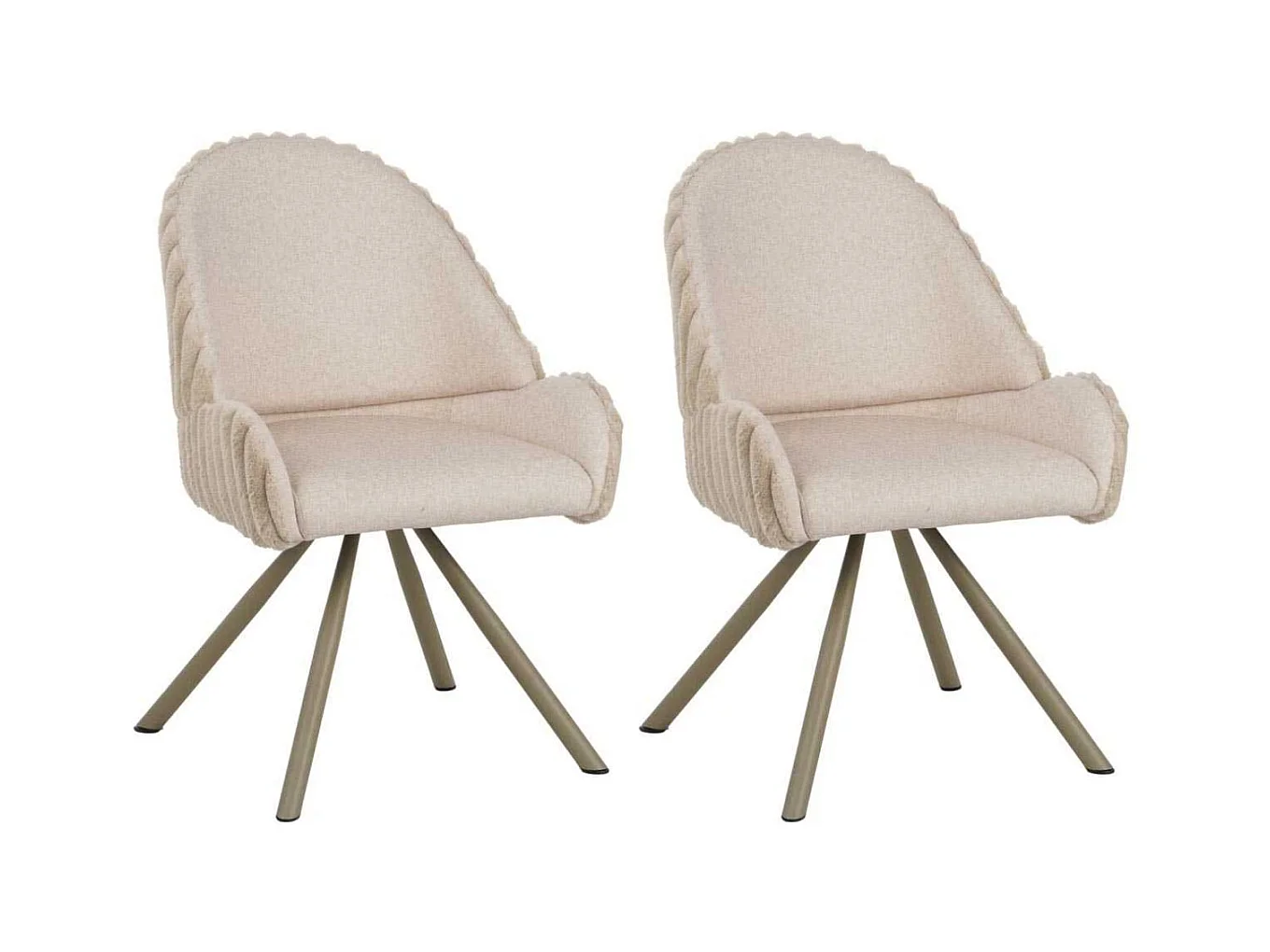 Fauteuil en tissu côtelé Sedia (Lot de 2)