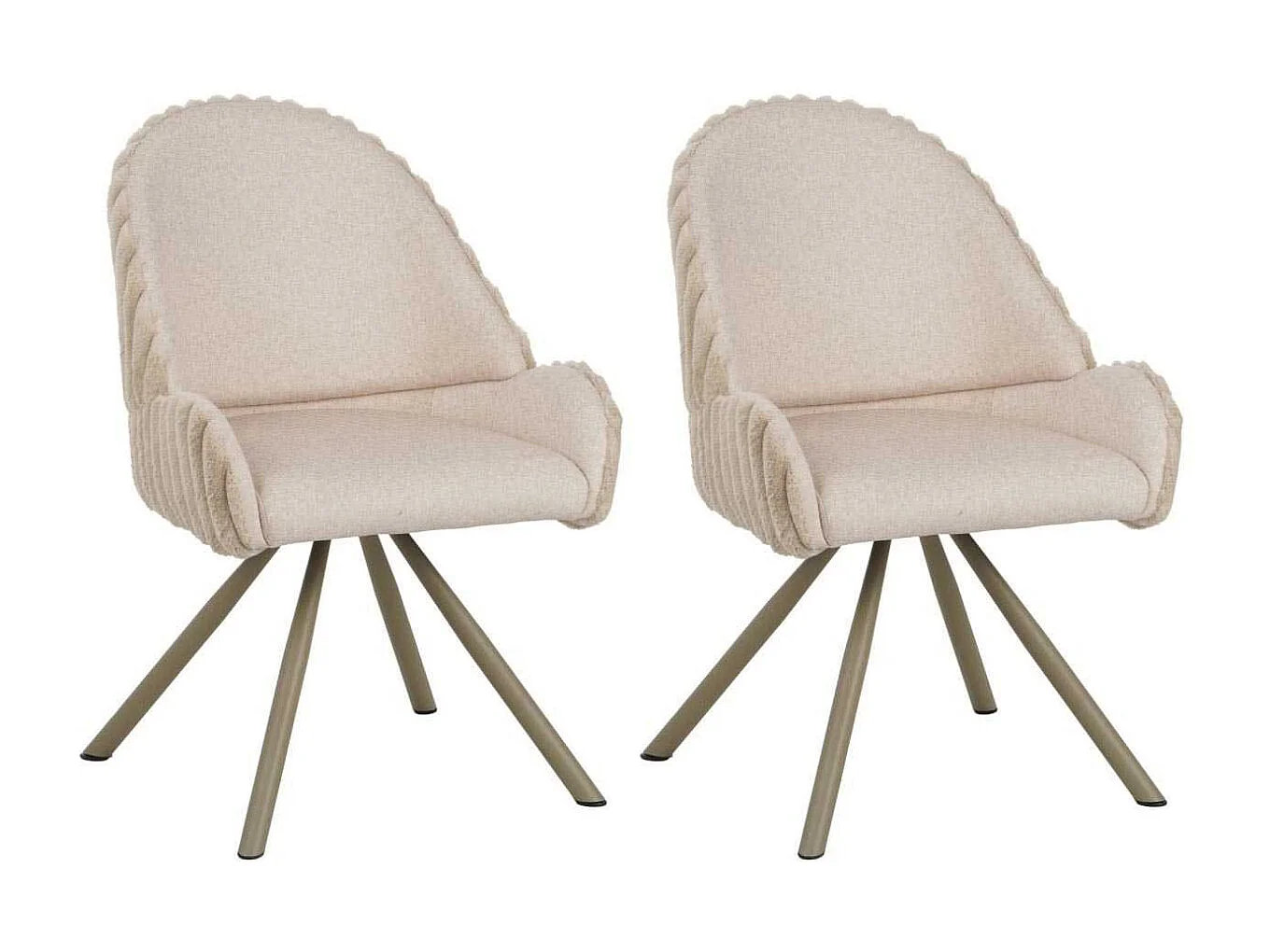 Fauteuil en tissu côtelé Sedia (Lot de 2)