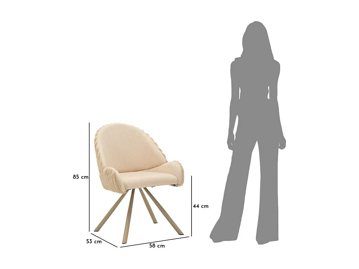 Fauteuil en tissu côtelé Sedia (Lot de 2)