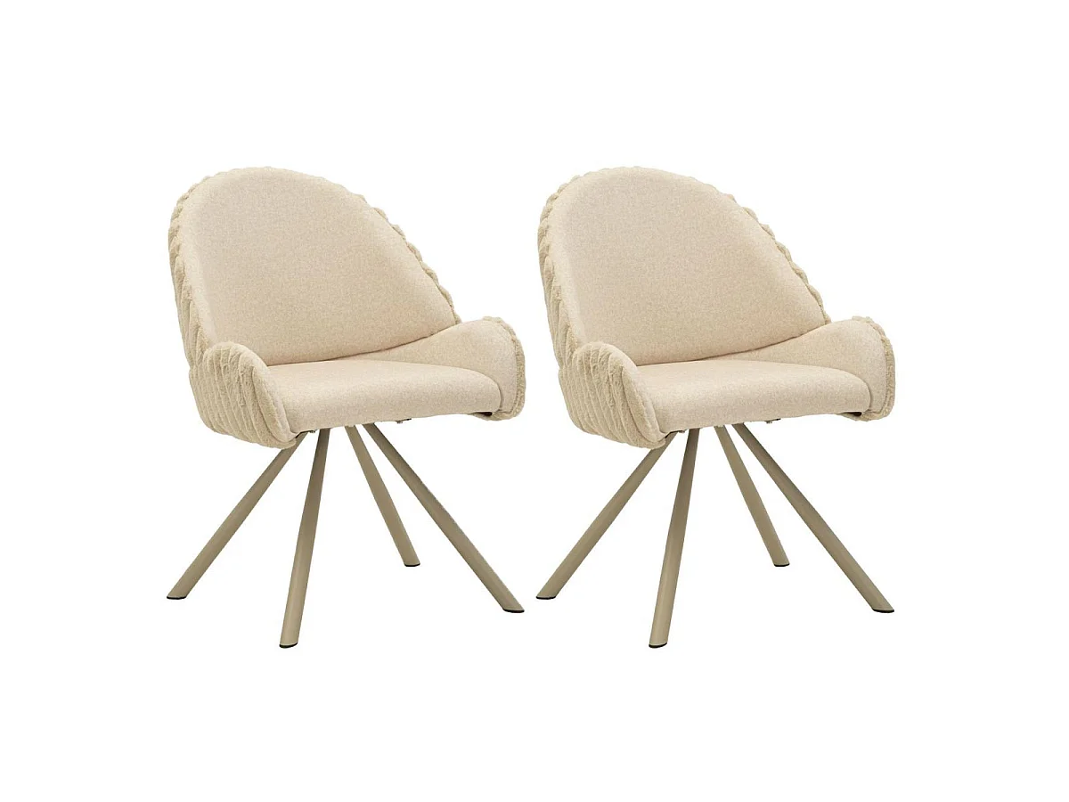 Lot de 2 Chaises Design "Stoccolma" 85cm Crème
