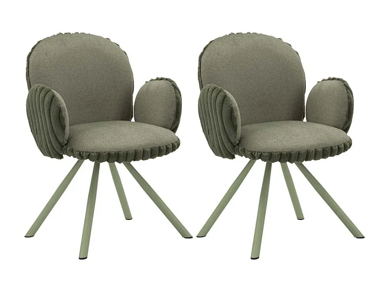 Fauteuil en tissu côtelé Stockholm (Lot de 2)