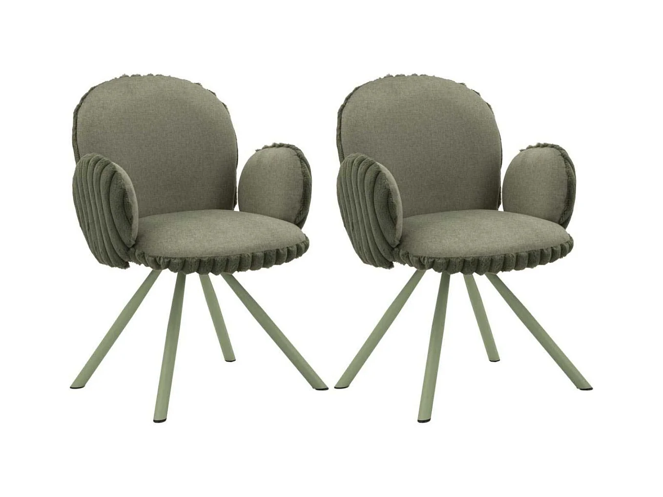 Fauteuil en tissu côtelé Stockholm (Lot de 2)