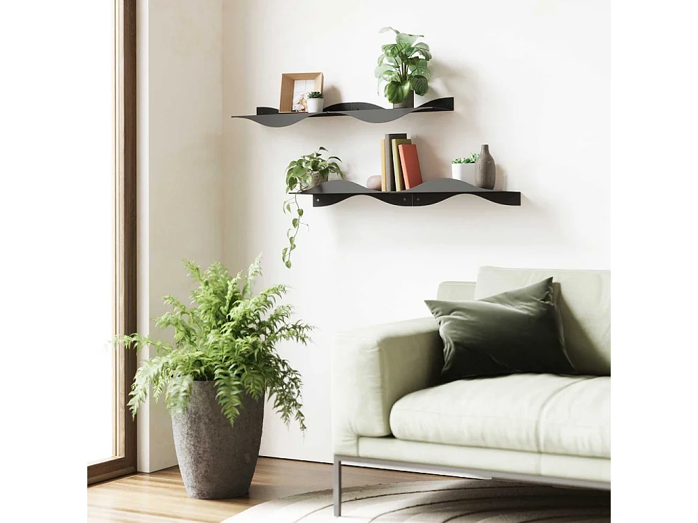 Etagères murales en acier Surf (Lot de 2)