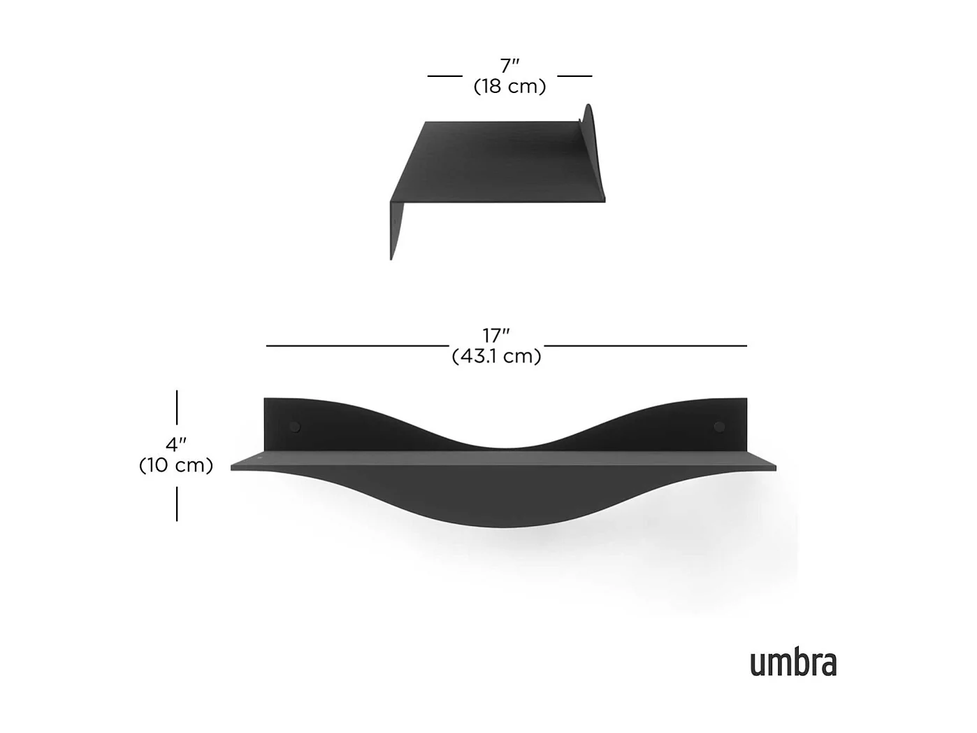 Etagères murales en acier Surf (Lot de 2)