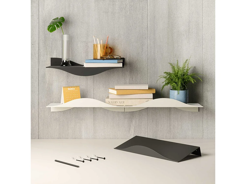 Etagères murales en acier Surf (Lot de 2)