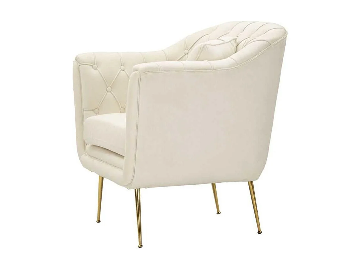 Fauteuil en tissu capitonné Budapest 88 x 83 x 91 cm