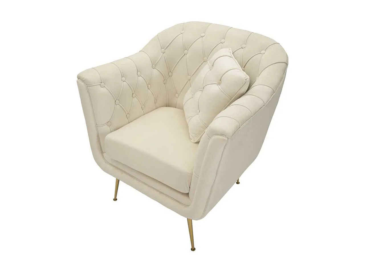 Fauteuil en tissu capitonné Budapest 88 x 83 x 91 cm